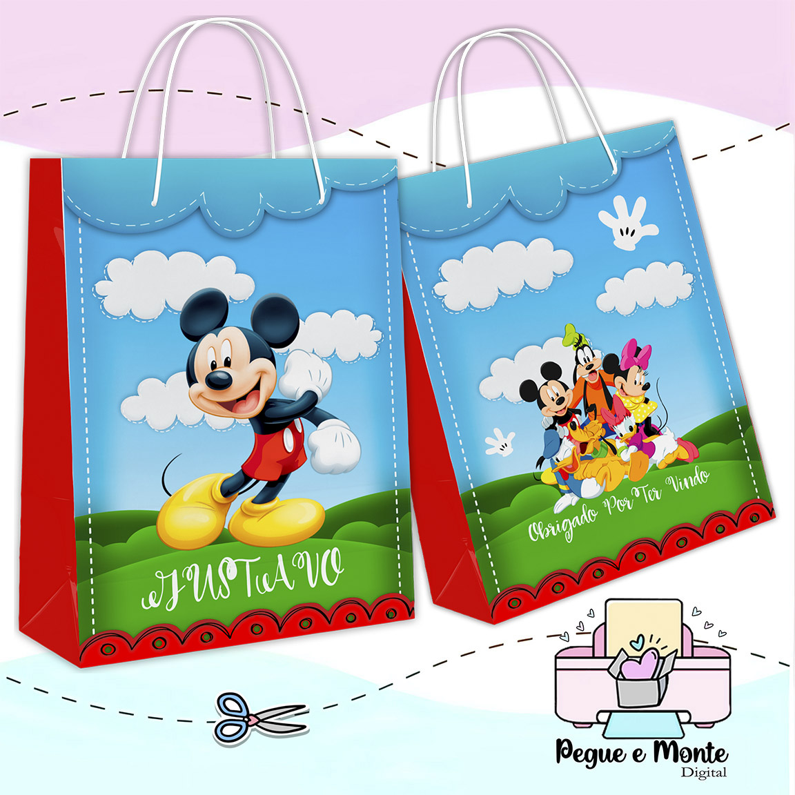 Sacolinha Personalizada Mickey e seus Amigos