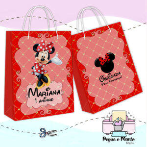Sacolinha Personalizada Minnie Vermelha