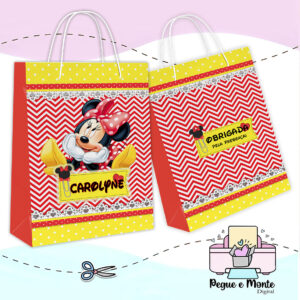 Sacolinha Personalizada Minnie Vermelha