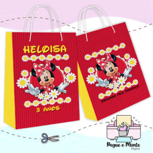 Sacolinha Personalizada Minnie Vermelha