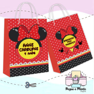 Sacolinha Personalizada Minnie Vermelha