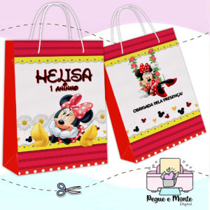 Sacolinha Personalizada Minnie Vermelha