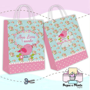 Sacolinha Personalizada Passarinho Provençal