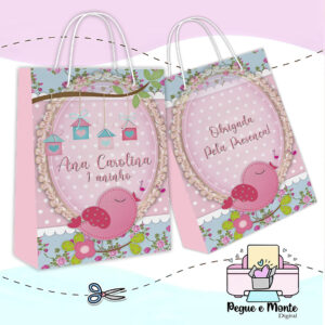 Sacolinha Personalizada Passarinho Provençal