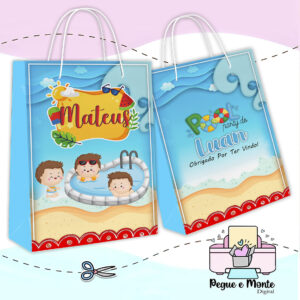 Sacolinha Personalizada Pool Party Menino