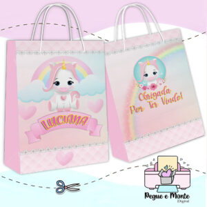 Sacolinha Personalizada Unicórnio Cute