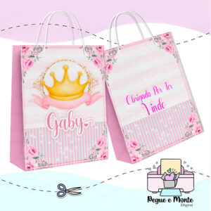 Sacolinha Personalizada Coroa / Princesa