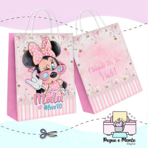 Sacolinha Personalizada Minnie Rosa