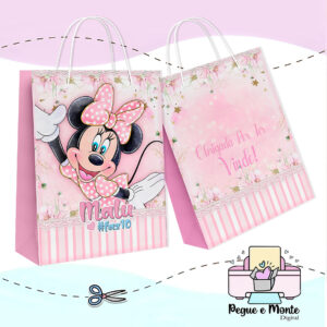 Sacolinha Personalizada Minnie Rosa
