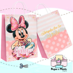 Sacolinha Personalizada Vídeo Minnie Confeiteira