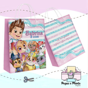Sacolinha Personalizada Patrulha Canina Aquarelado