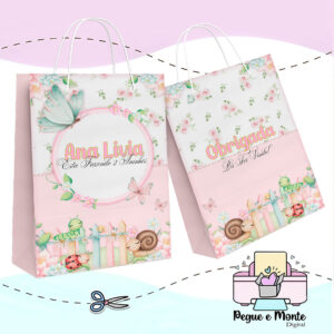 Sacolinha Personalizada Jardim de Borboletas