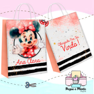 Sacolinha Personalizada Minnie Aquarela