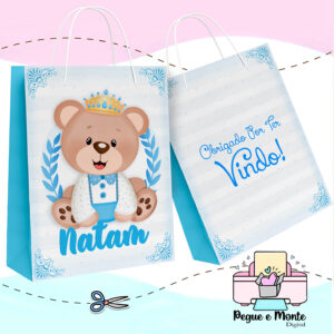 Sacolinha Personalizada Ursinho Príncipe