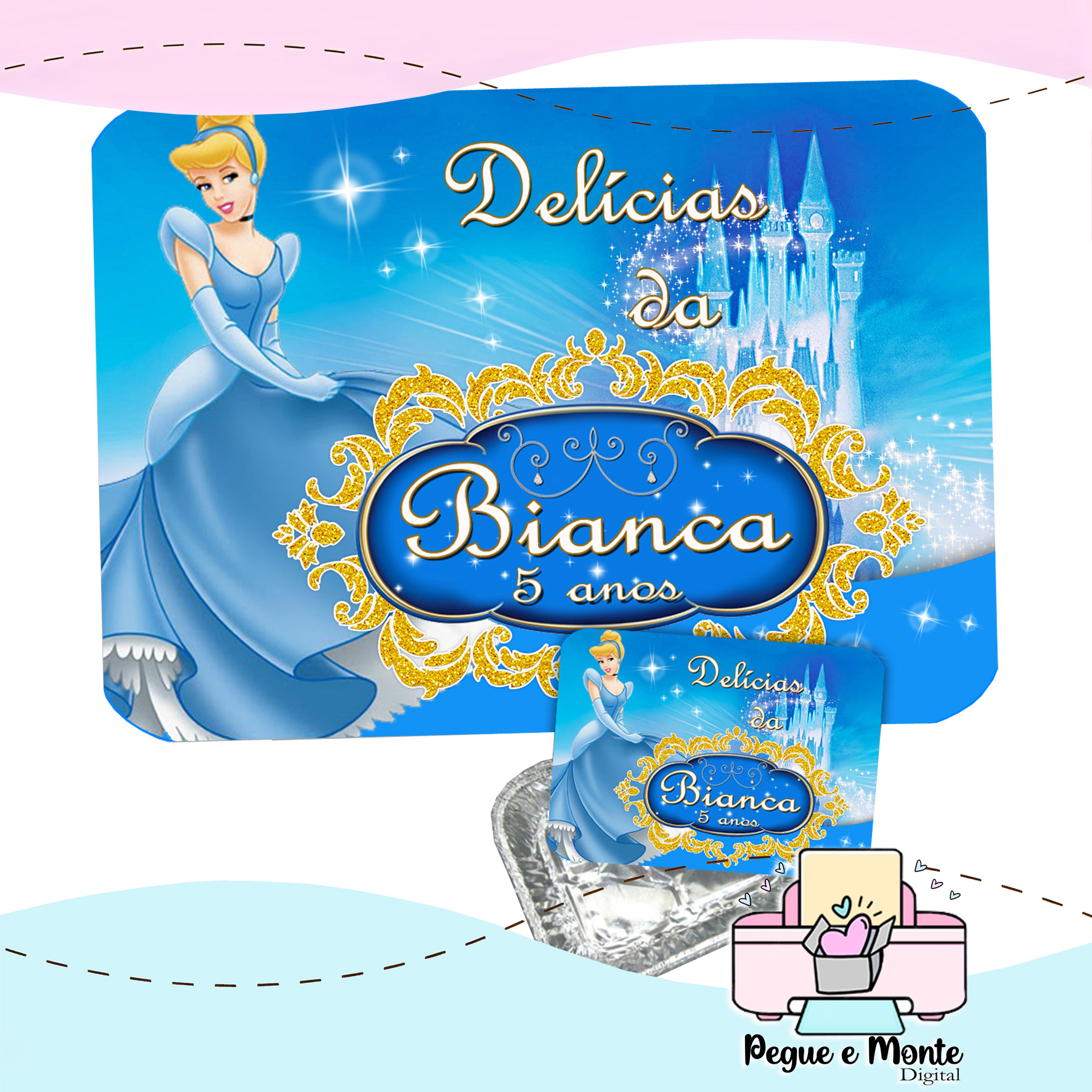 Marmitinha Personalizada Cinderela