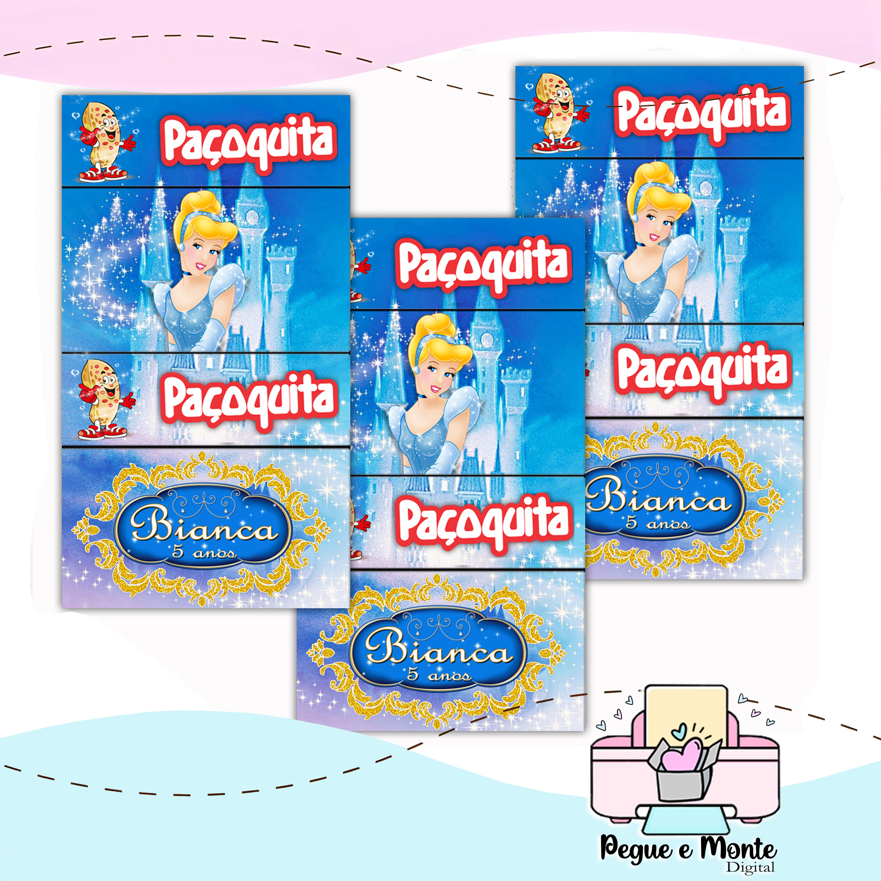 Rótulo para Paçoquita Cinderela