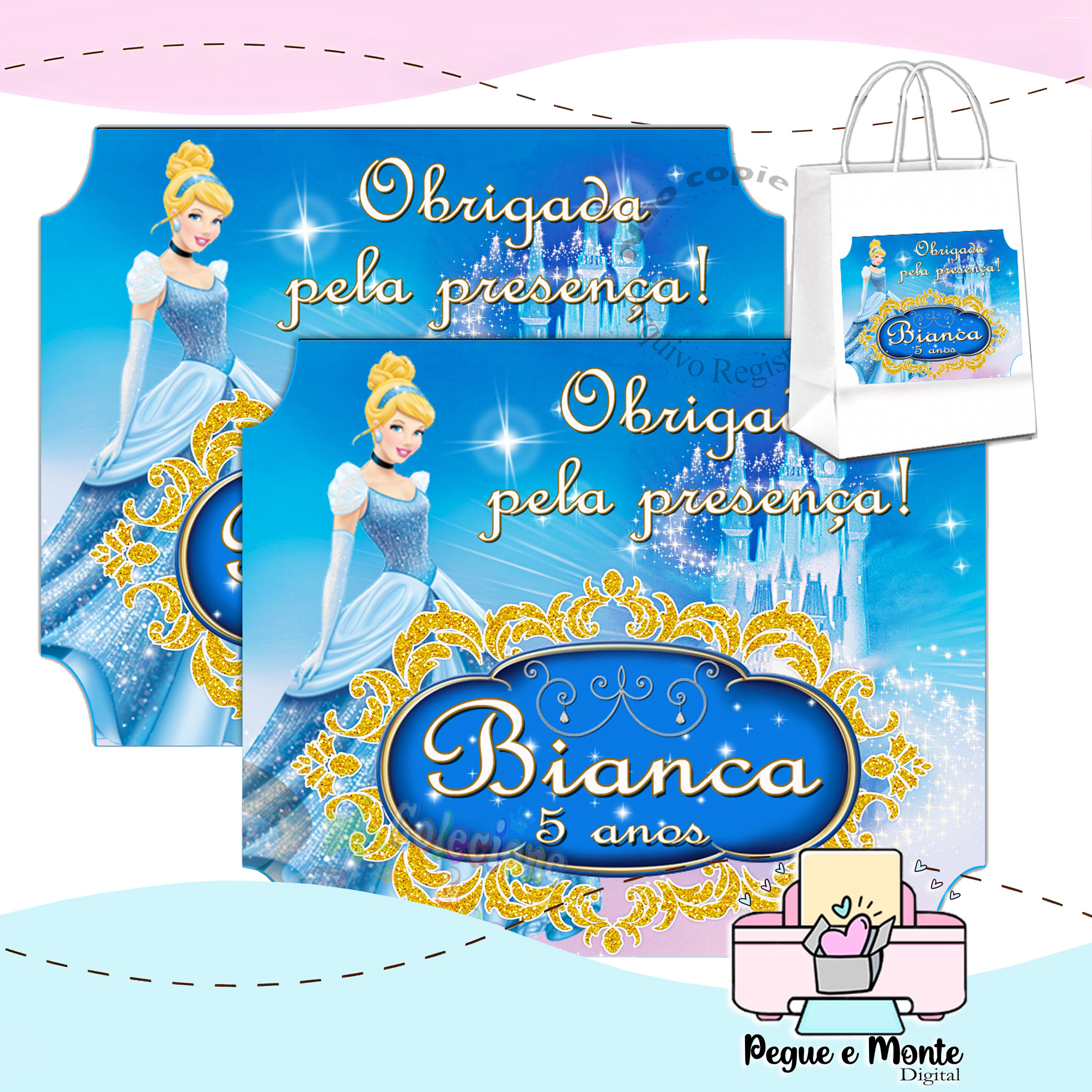 Rótulo para Sacolinha Cinderela